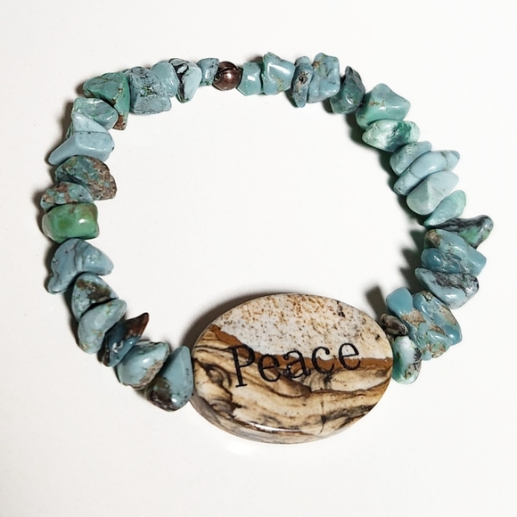 Handmade Jewelry - Turquoise Jasper Peace Bracelet
